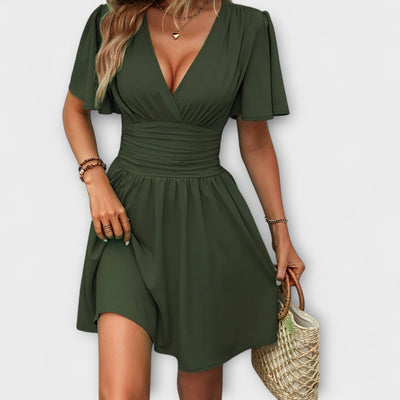 Blažena | Šaty s V-výstřihem a řasením v pase