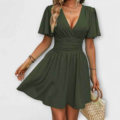 Blažena | Šaty s V-výstřihem a řasením v pase