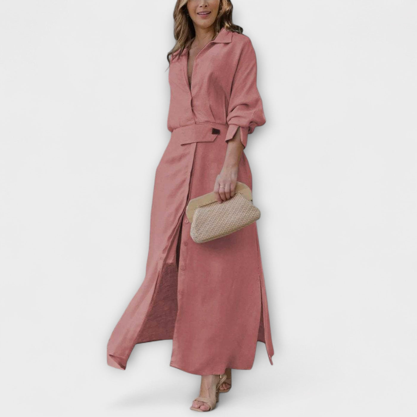 Hortenzie | Lněné maxišaty s výstřihem do V